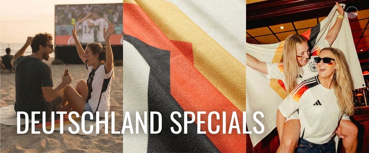 Limitierte Deutschland Special Edition – Sporthandtuch & Strandhandtuch von Woods & Waves - woodsandwaves.co