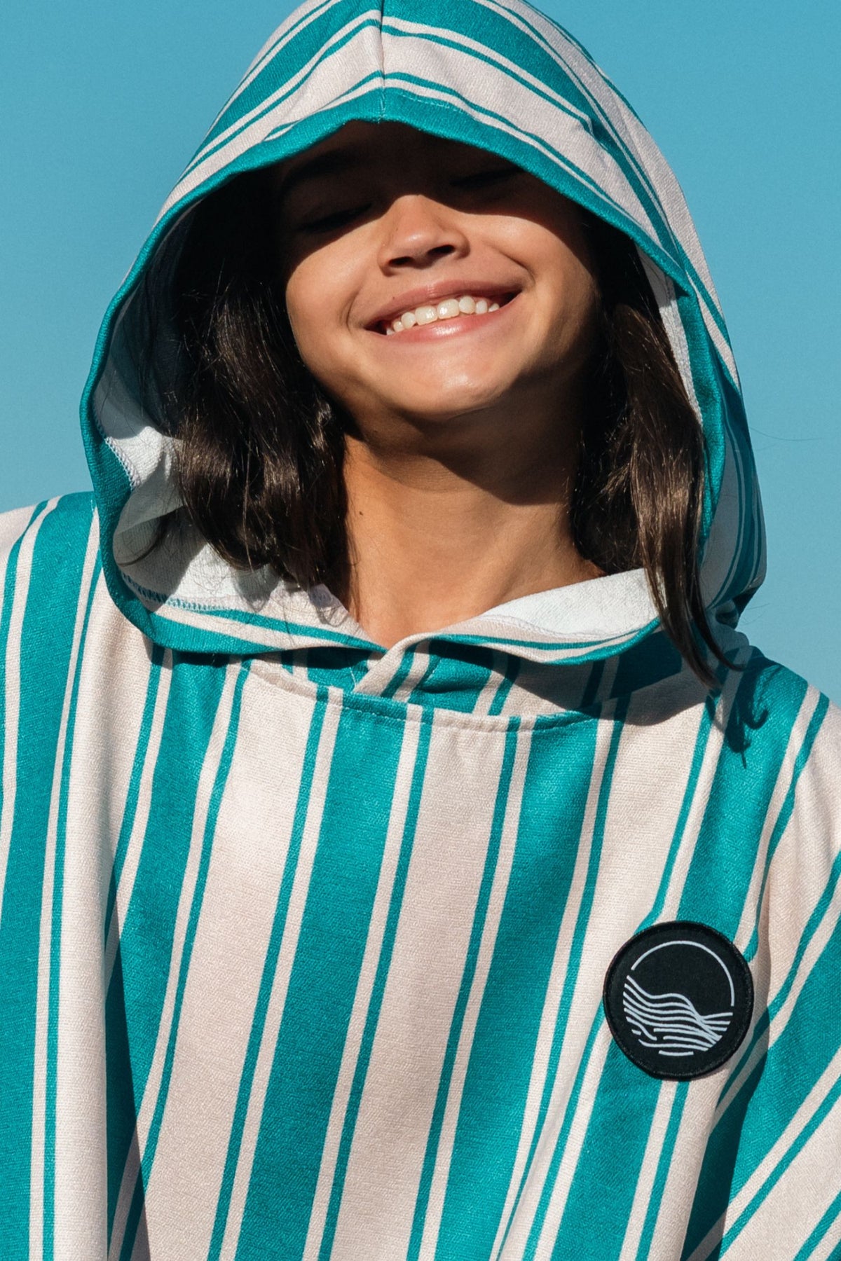 Badponcho voor kinderen (120 cm - 150 cm) - zacht voor de huid & droogt extra snel - van premium microvezel - Ocean Cabana - (ca. 6-12 jaar)