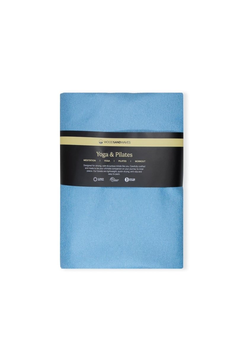 Airy Blue - Rutschfestes Yoga - Handtuch mit Silikon - Noppen - woodsandwaves.co