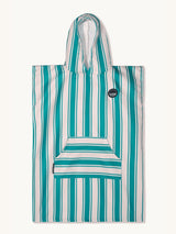 Badeponcho für Kinder (120cm - 150cm) - sanft zur Haut & extra schnell wieder trocken - aus Premium Mikrofaser - Ocean Cabana - (ca. 6 - 12 Jahre) - woodsandwaves.co