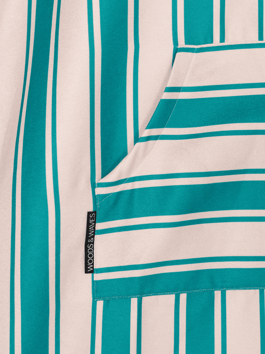 Badeponcho für Kinder (120cm - 150cm) - sanft zur Haut & extra schnell wieder trocken - aus Premium Mikrofaser - Ocean Cabana - (ca. 6 - 12 Jahre) - woodsandwaves.co