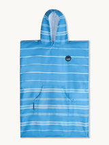 Badeponcho für Kinder (120cm - 150cm) - sanft zur Haut & extra schnell wieder trocken - aus Premium Mikrofaser - Ocean Lines - (ca. 6-12 Jahre) - woodsandwaves.co