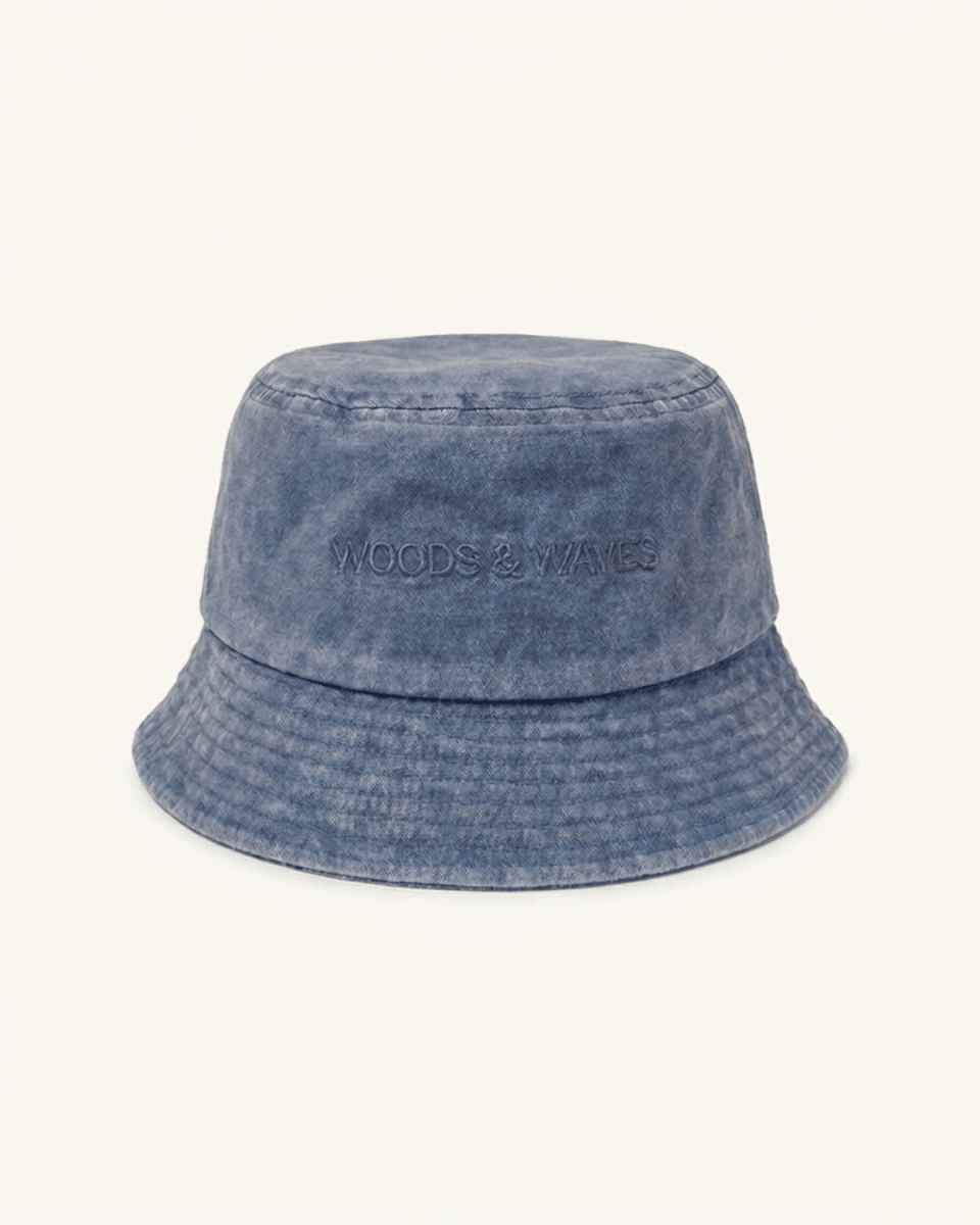 Bucket Hat - Fischerhut in Premium Baumwolle (Airy Blue) - hoher UV - Schutz - robust & nachhaltig - woodsandwaves.co