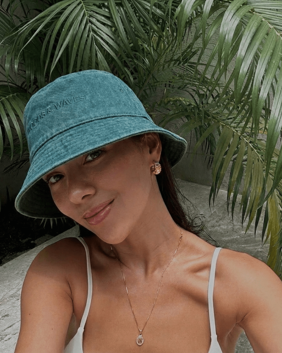 Bucket Hat - Fischerhut in Premium Baumwolle (Teal) - hoher UV - Schutz - robust & nachhaltig - woodsandwaves.co