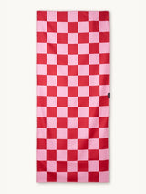 Cherry Checker - Schnelltrocknendes Reise - und Strandtuch mit Geheimfach - woodsandwaves.co