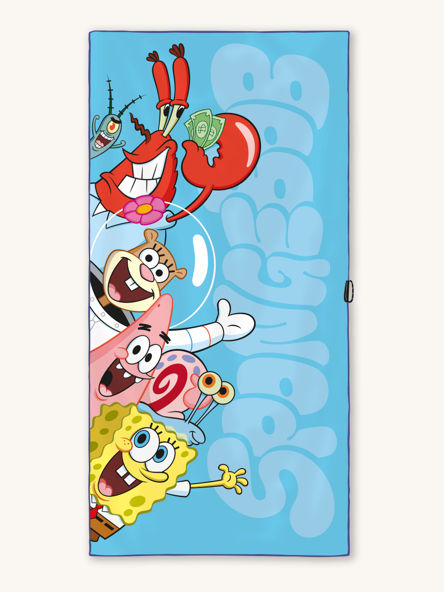 SpongeBob Strandtuch (Blau) – Badetuch für Kinder – schadstofffrei & sanft zur Haut - woodsandwaves.co