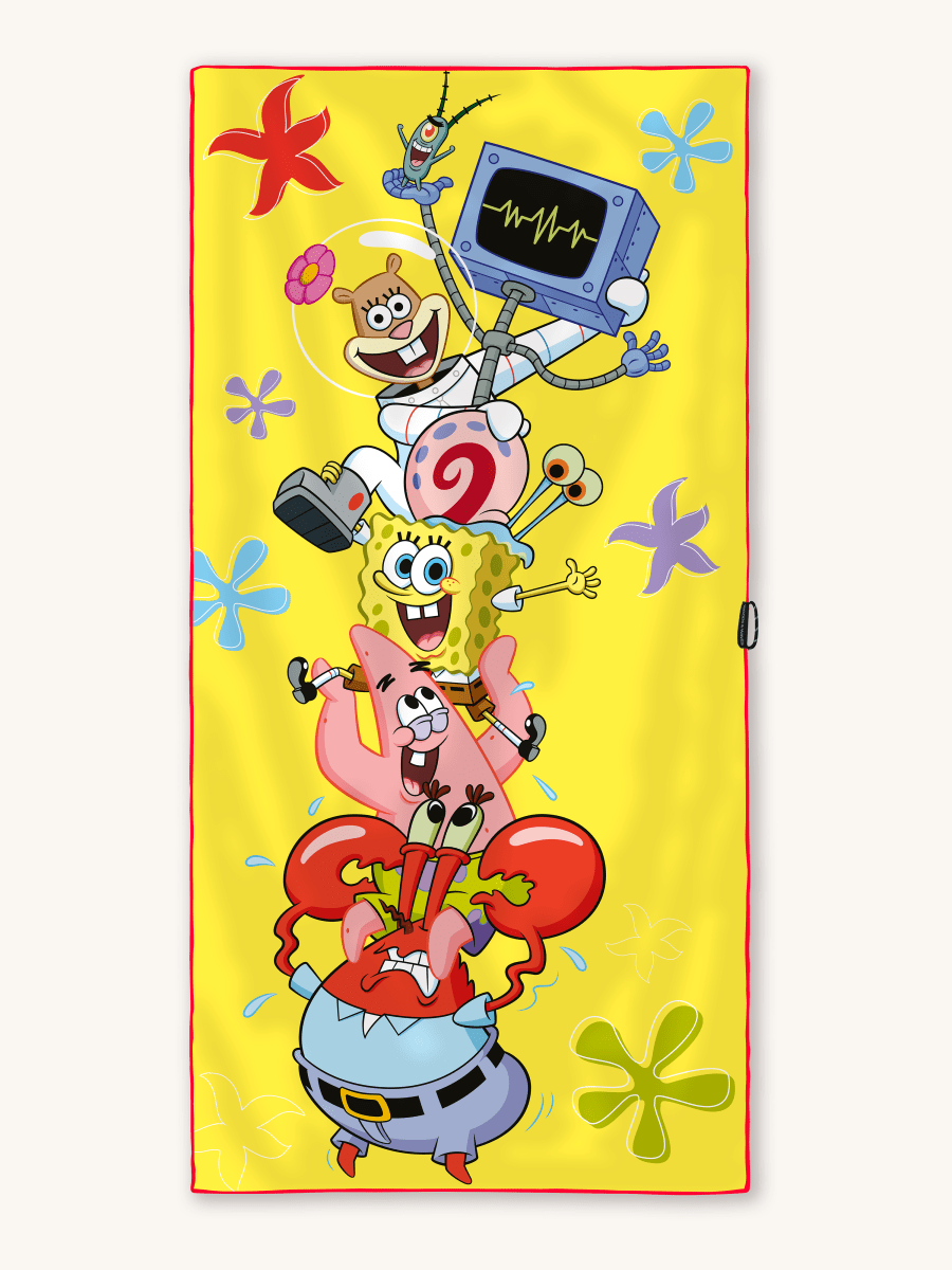 SpongeBob Strandtuch (Gelb) – Badetuch für Kinder – schadstofffrei & sanft zur Haut - woodsandwaves.co