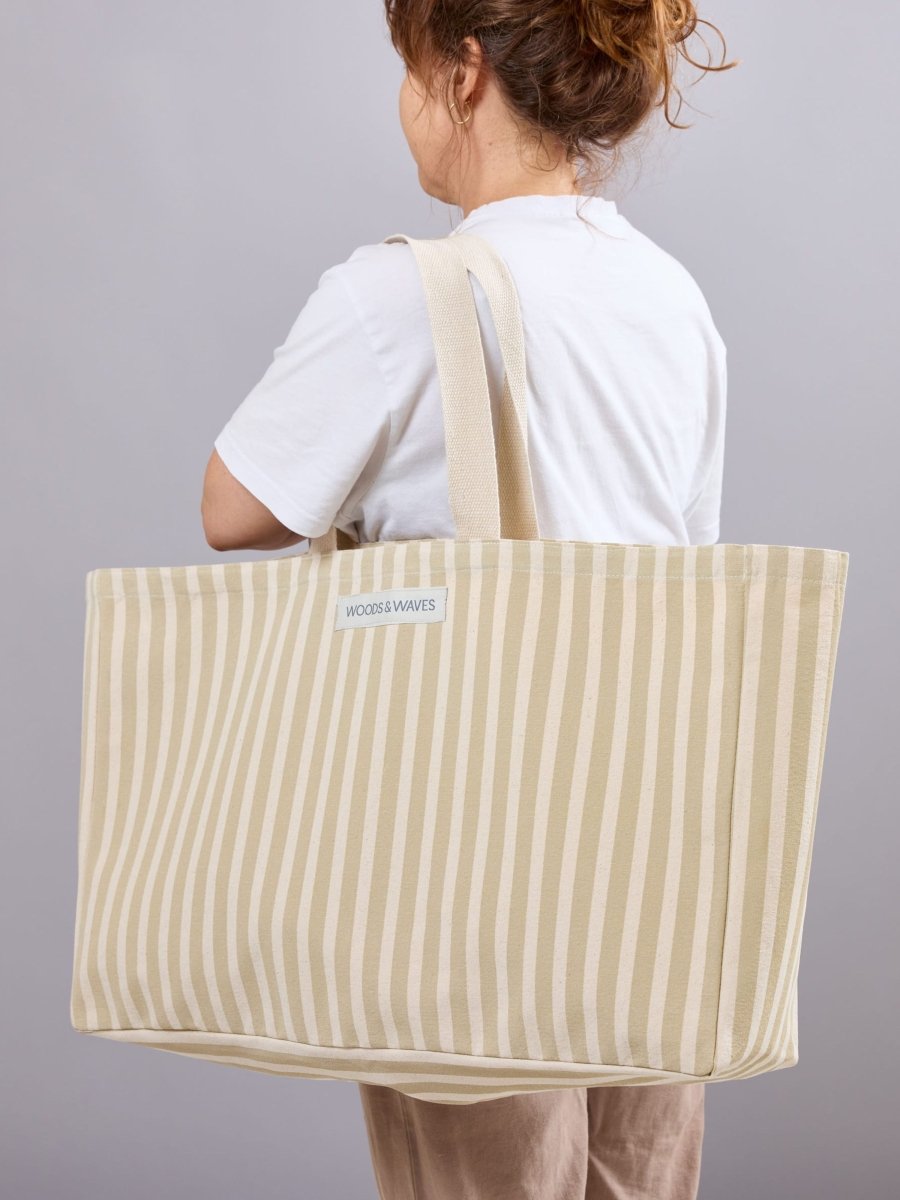 Strandtasche "Sand Lines" XL – extra geräumig, robust & nachhaltig - woodsandwaves.co