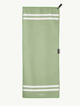 Stripes Green Matcha - Sporthandtuch mit Magnet & Zipper - Tasche - woodsandwaves.co