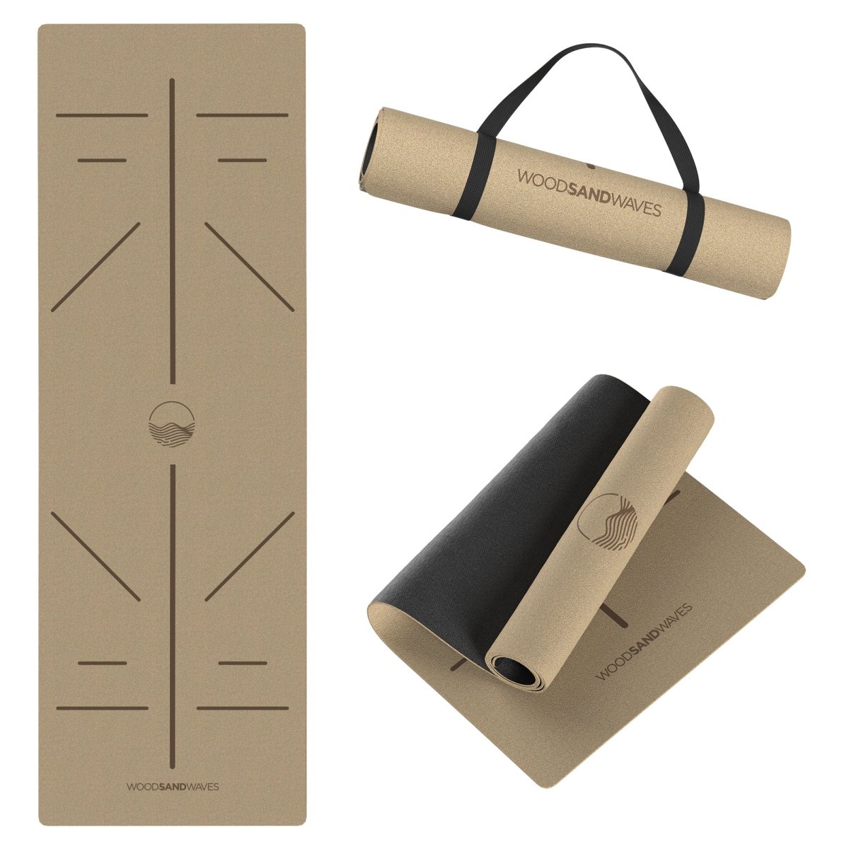 Yoga - Matte CorkFlow | professionelle Yoga - Matte | 4mm dick | aus Naturkork hergestellt - woodsandwaves.co