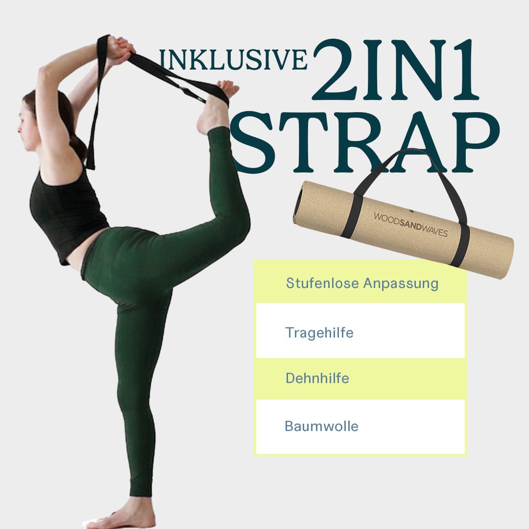 Yoga - Matte CorkFlow | professionelle Yoga - Matte | 4mm dick | aus Naturkork hergestellt - woodsandwaves.co