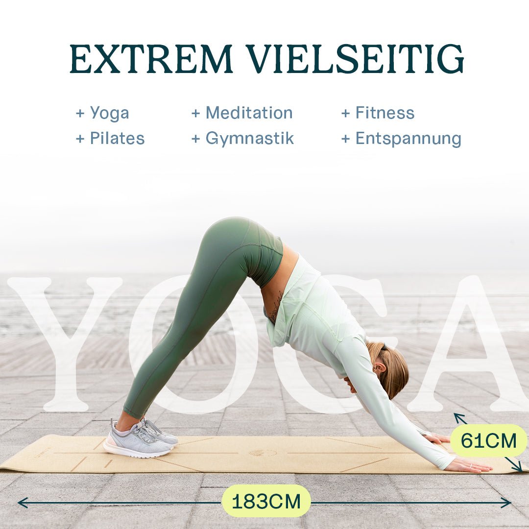 Yoga - Matte CorkFlow | professionelle Yoga - Matte | 4mm dick | aus Naturkork hergestellt - woodsandwaves.co