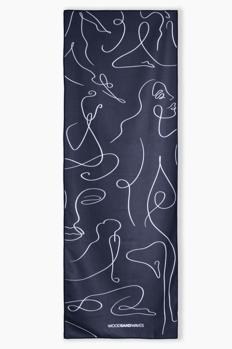 Zen Lines - Rutschfestes Yoga-Handtuch mit Silikon-Noppen - woodsandwaves.co